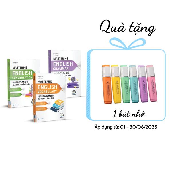 Combo Mastering English - 180 ngày làm chủ tiếng Anh
