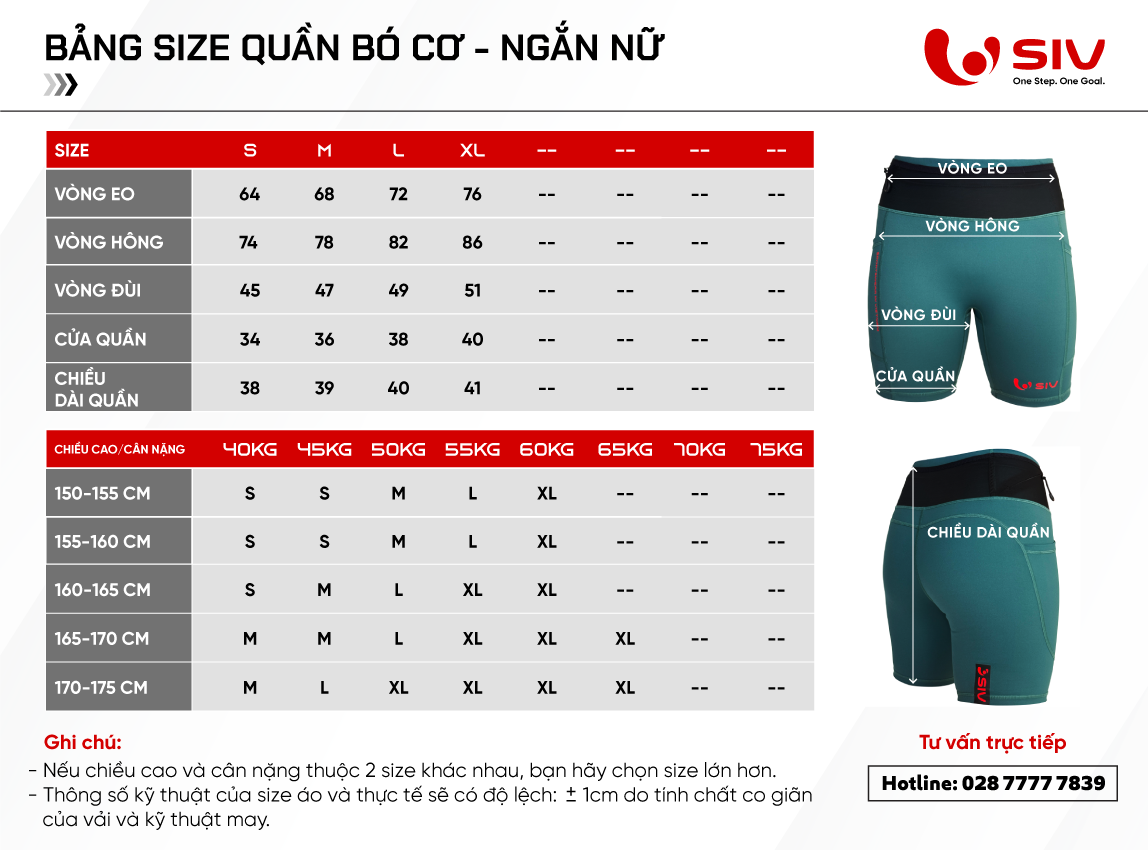 Quần bó cơ Nữ tích hợp đai - SIV Flex Compression Short Women