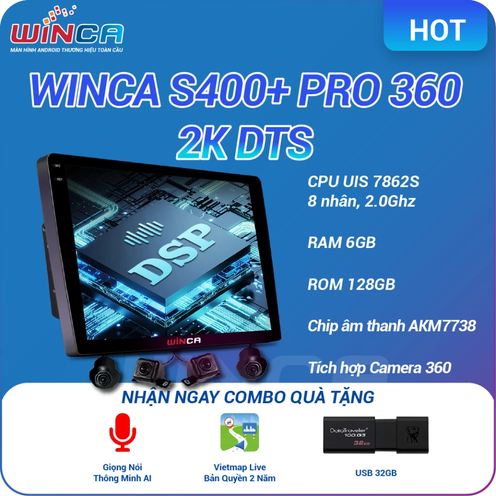 Màn hình Android Winca S400+ PRO QLED 2K DTS