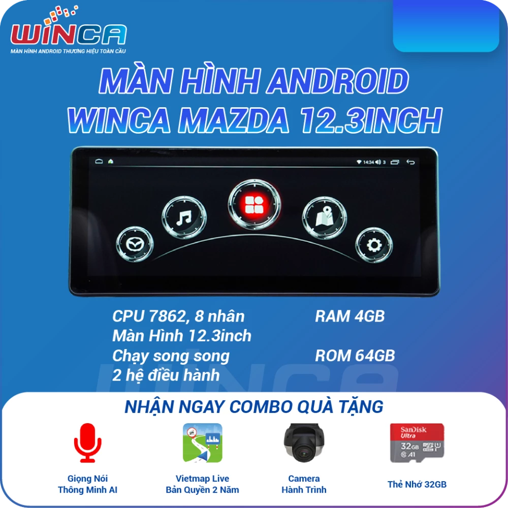 Màn Hình Android Winca Mazda S300+ 12.3 Inch