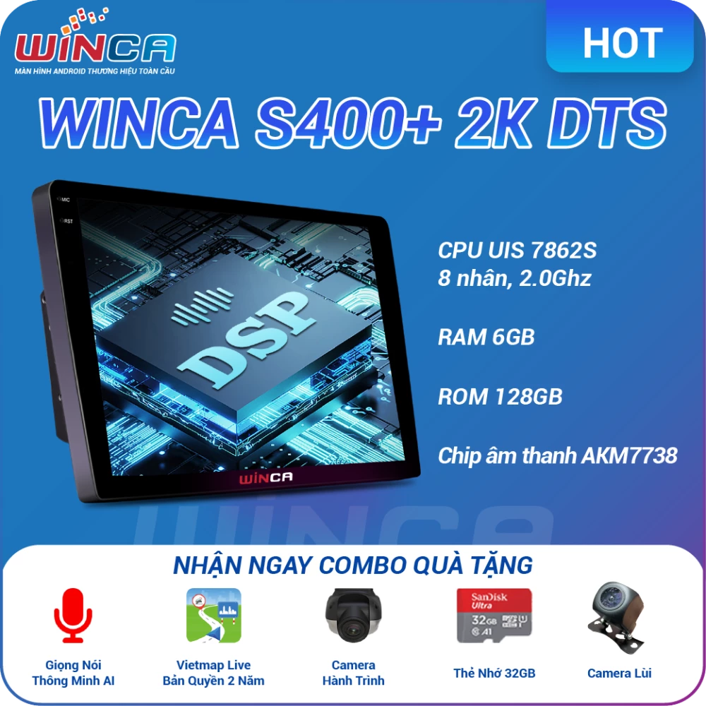 Màn hình Android Winca S400+ QLED 2K DTS (Âm Thanh)