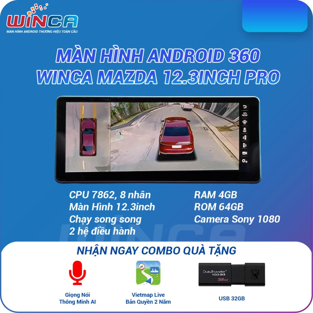 Màn Hình Android Winca Mazda S300+ Pro 360 12.3 Inch