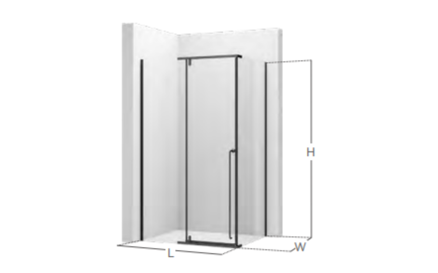 Glass shower screen, hinged door M6A1810