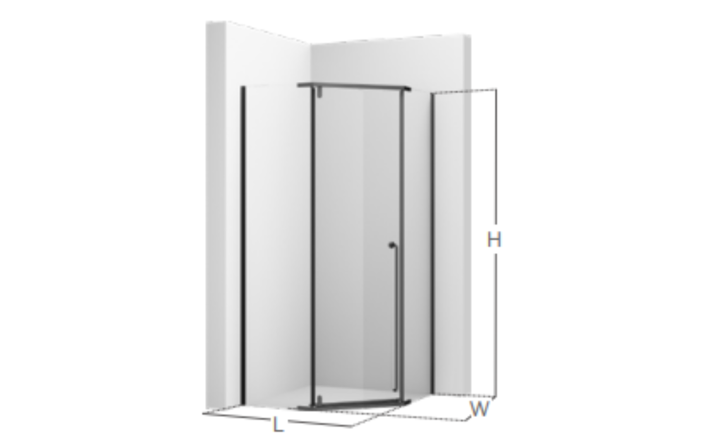 Glass shower screen, hinged door M7A1810