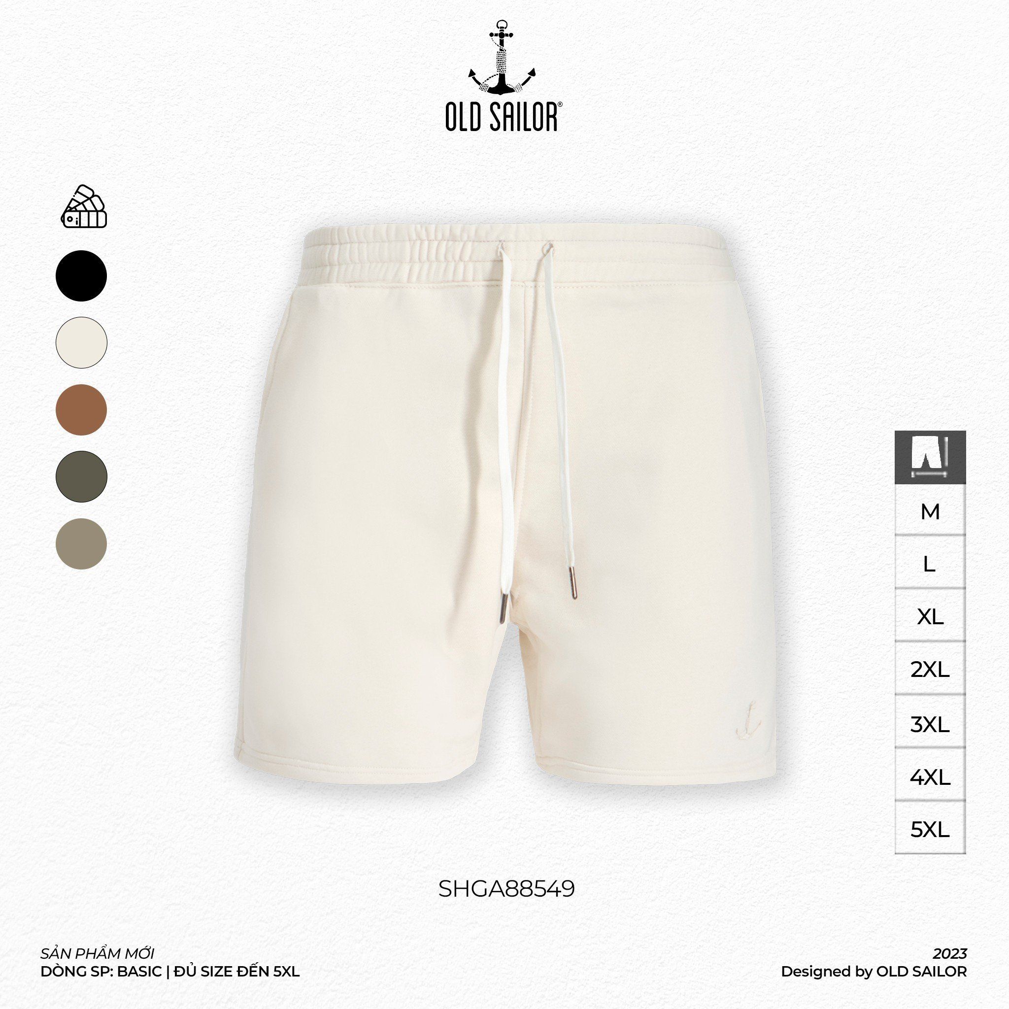 Quần Short Thun Nam Old Sailor - SHGA88549 - Big Size upto 5XL