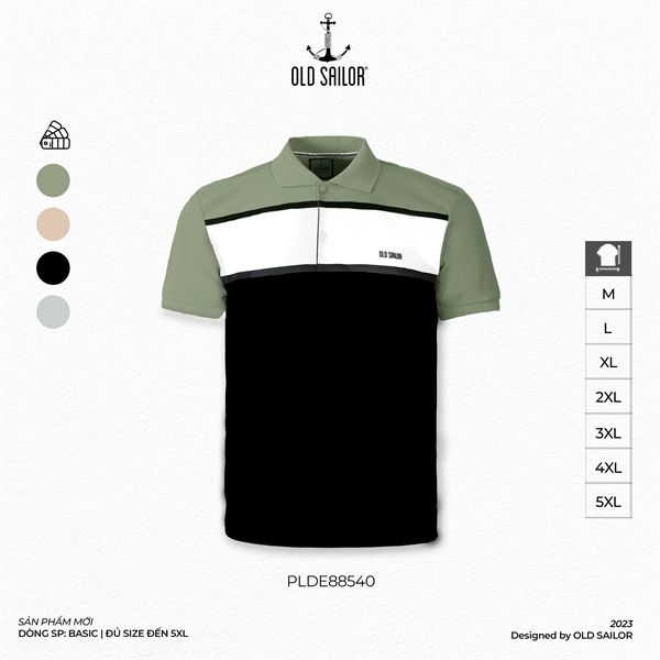 Áo polo nam phối màu Old Sailor - Big size upto 5XL - 88540