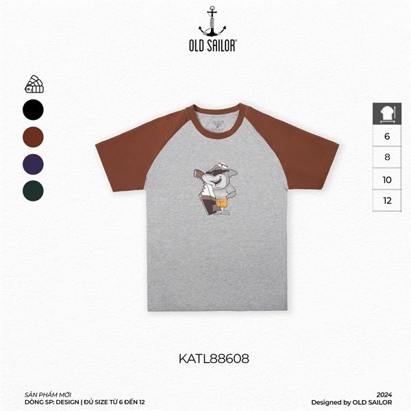 Áo Thun Trẻ Em Họa Tiết Cá Mập Old Sailor - KATL88608
