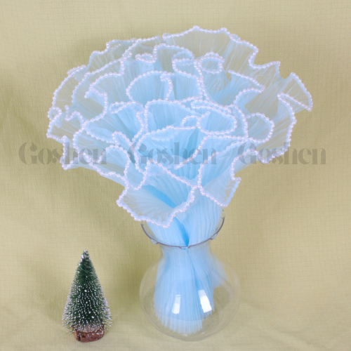 (28cm x Dài 4.5 Mét) Giấy Voan Gói Hoa Viền Ngọc 28cm Sóng Sợi Ren Lưới Bó Hoa Tiệc Quà Tặng