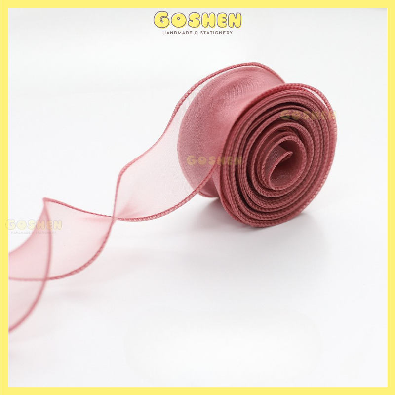 (4cm x Dài 4m) Cuộn Ruy Băng Voan Viền Sóng và Ánh Galaxy, Màu Sắc Trẻ Trung Thắt Nơ,Bó Hoa,Trang Trí Hộp Quà
