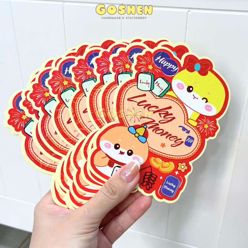 Bao Lì Xì Tết 2025 Chibi Hoạt Hình Dễ Thương Có Phản Quang Cao Cấp