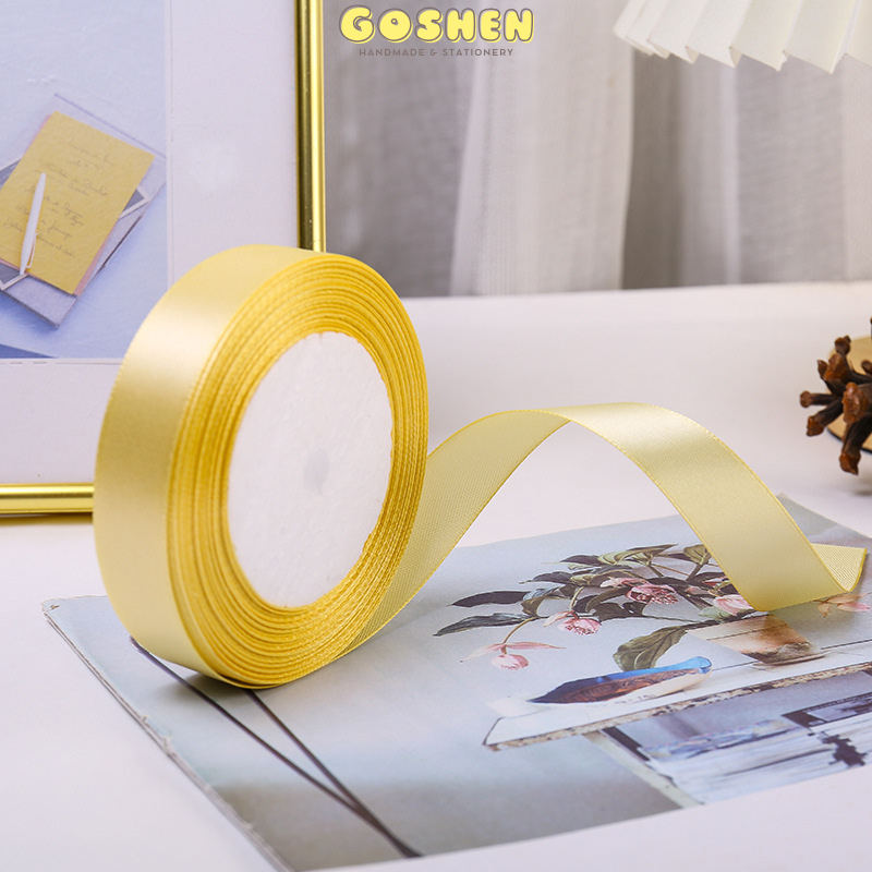(2cm x Dài 22mét) Cuộn Ruy Băng Lụa Màu Trơn. Siêu Dày Dặn. Chất Liệu Đẹp