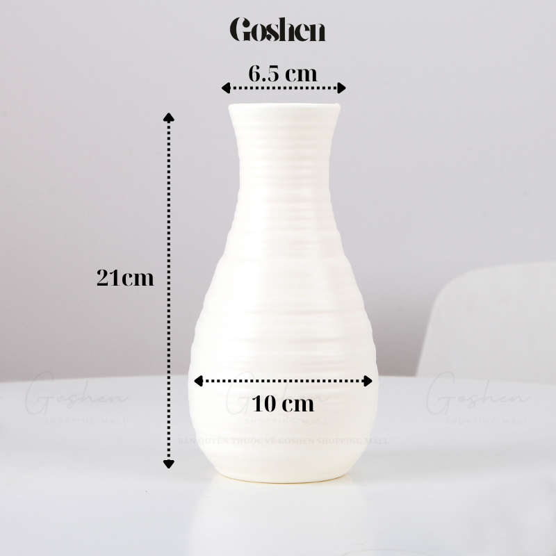 Lọ Hoa - Bình Hoa Nhựa Giả Gốm, Decor Tối Giản Nhưng Tinh Tế.