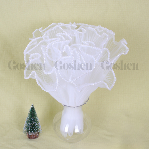 (28cm x Dài 4.5 Mét) Giấy Voan Gói Hoa Viền Ngọc 28cm Sóng Sợi Ren Lưới Bó Hoa Tiệc Quà Tặng