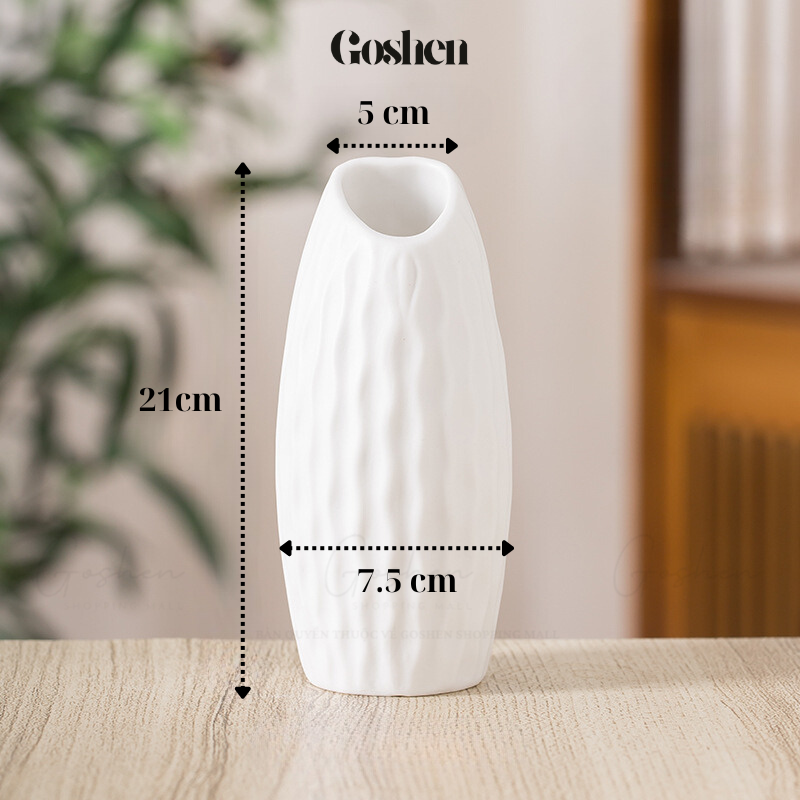 Lọ Hoa - Bình Hoa Nhựa Giả Gốm, Decor Tối Giản Nhưng Tinh Tế.