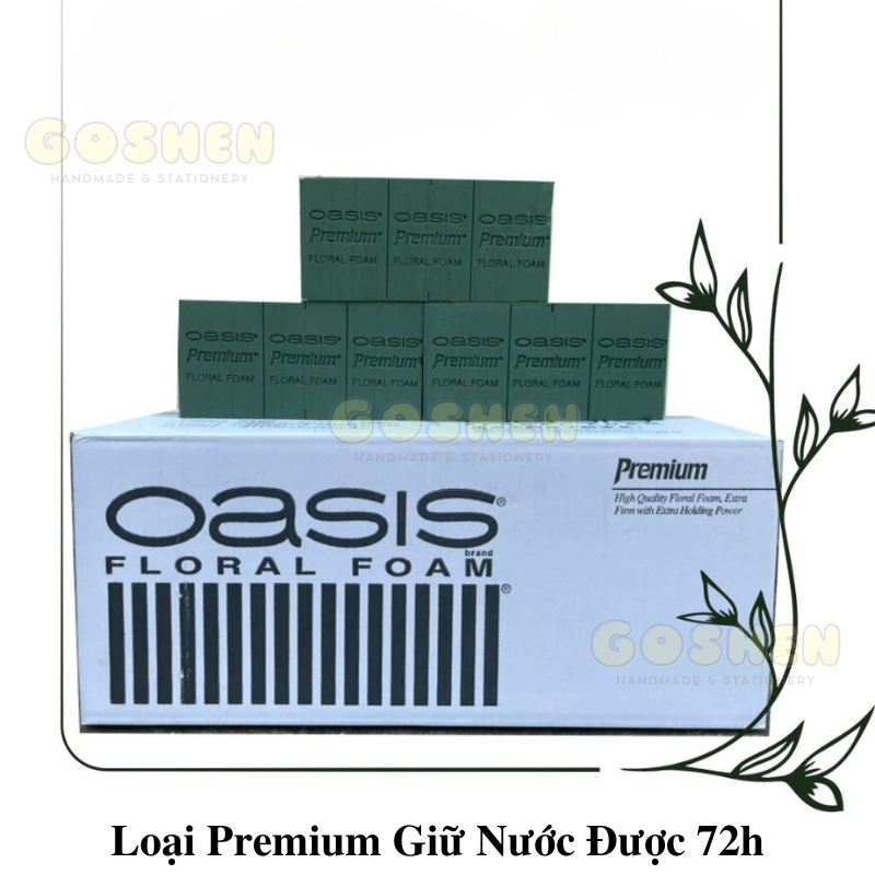 (Lẻ 1 Viên) Xốp Xanh OASIS Cắm Hoa tươi, hoa sáp, mút xốp Oasis Cao Cấp