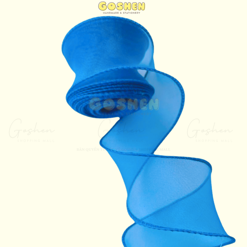 (4cm x Dài 4m) Cuộn Ruy Băng Voan Viền Sóng và Ánh Galaxy, Màu Sắc Trẻ Trung Thắt Nơ,Bó Hoa,Trang Trí Hộp Quà