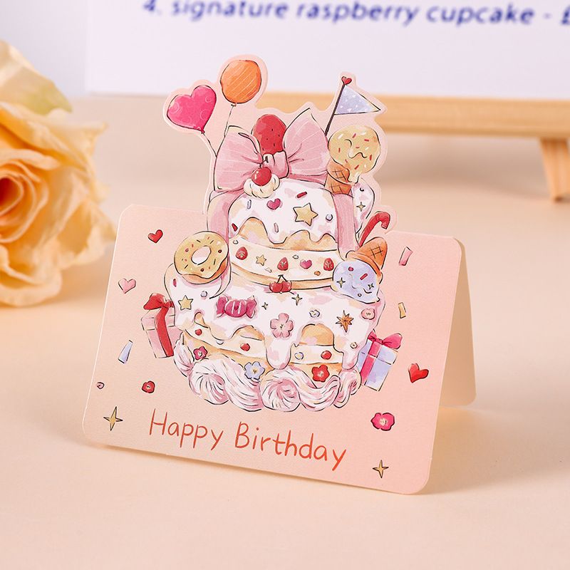 Thiệp Chúc Mừng Sinh Nhật Hình Bánh Kem Dễ Thương