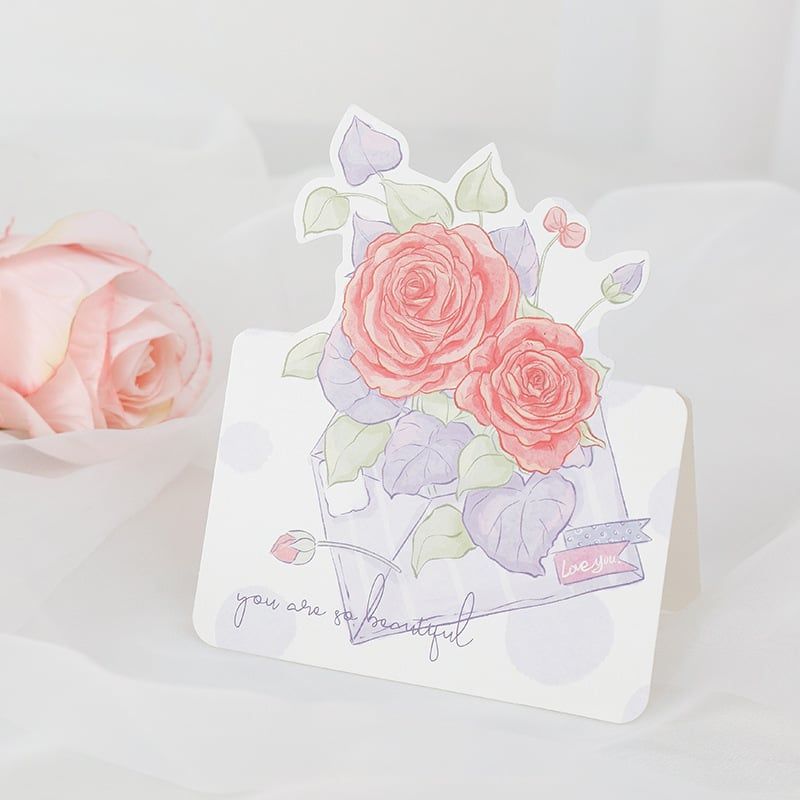 Thiệp Hình Bó Hoa, Thiệp Sinh Nhật, Thiệp Tặng Cô, Thiệp Lễ 8/3, 20/11 Tặng Thầy Cô