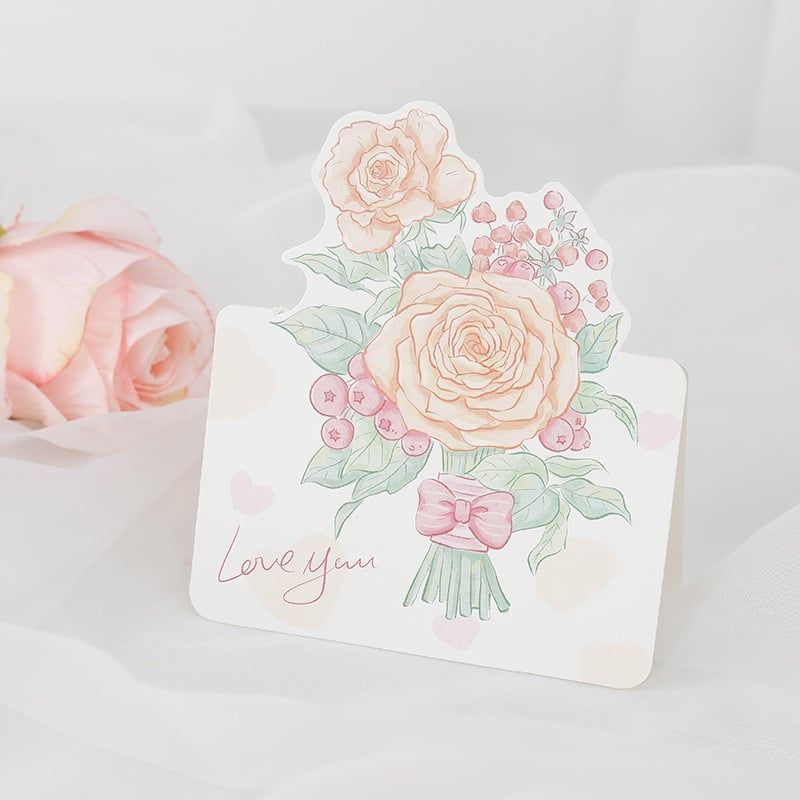 Thiệp Hình Bó Hoa, Thiệp Sinh Nhật, Thiệp Tặng Cô, Thiệp Lễ 8/3, 20/11 Tặng Thầy Cô