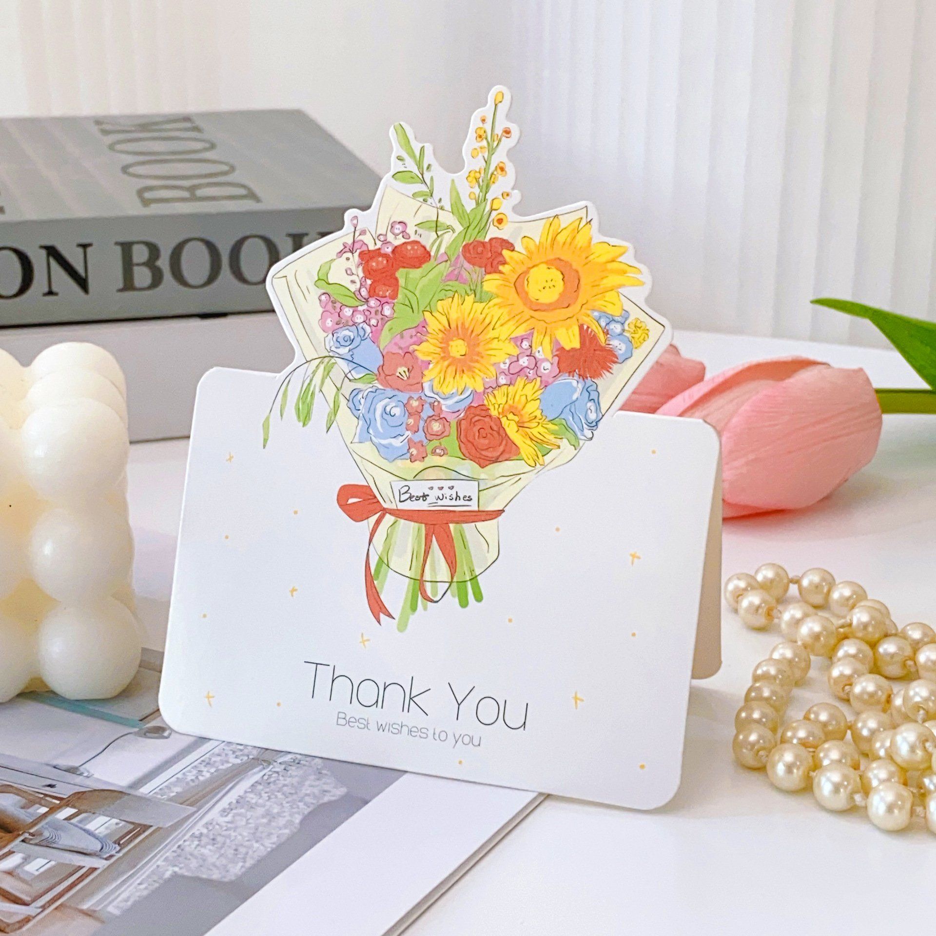 Thiệp Hình Bó Hoa, Thiệp Sinh Nhật, Thiệp Tặng Cô, Thiệp Lễ 8/3, 20/11 Tặng Thầy Cô