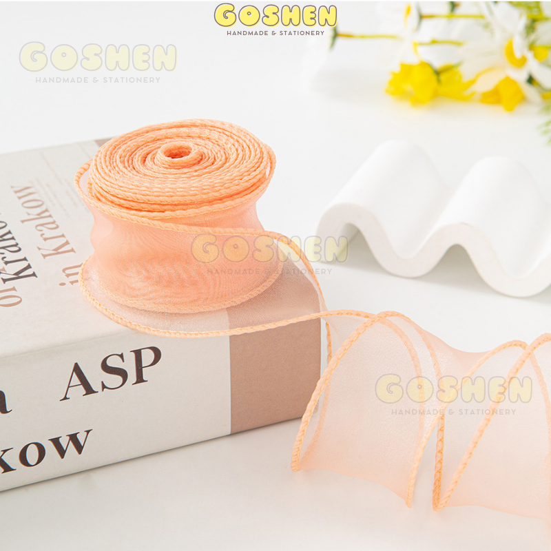 (4cm x Dài 4m) Cuộn Ruy Băng Voan Viền Sóng và Ánh Galaxy, Màu Sắc Trẻ Trung Thắt Nơ,Bó Hoa,Trang Trí Hộp Quà