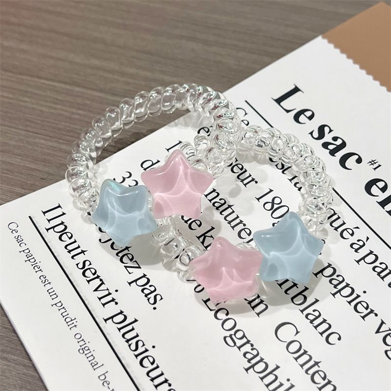 Set 6 Dây Cột Tóc Nhựa Lò Xo Màu Thạch Ngọt Ngào, Dễ Thương