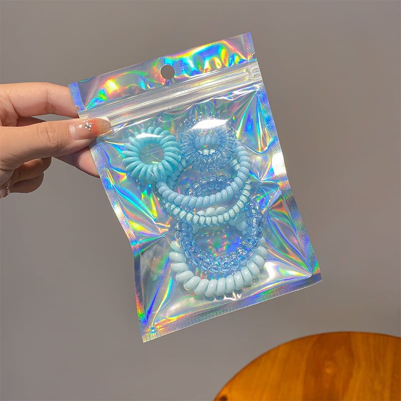Set 6 Dây Cột Tóc Nhựa Lò Xo Màu Thạch Ngọt Ngào, Dễ Thương