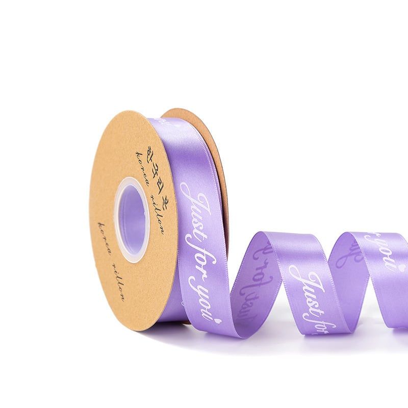 (2.5cm x Dài 45mét) Cuộn Ruy băng Lụa in chữ JUST FOR YOU trang trí hộp quà, bó hoa siêu xinh.