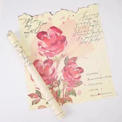 (38x53cm) Giấy Gói Hoa Hiệu Ứng Ngọn Lửa Tình Yêu