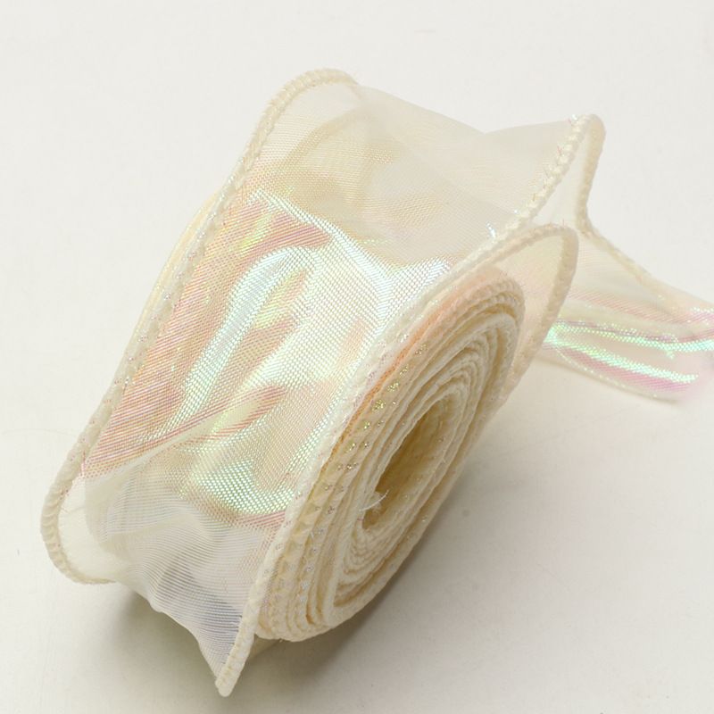 (4cm x Dài 4m) Cuộn Ruy Băng Voan Viền Sóng và Ánh Galaxy, Màu Sắc Trẻ Trung Thắt Nơ,Bó Hoa,Trang Trí Hộp Quà