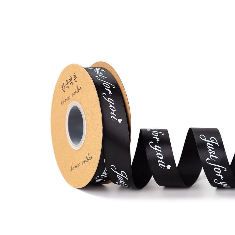 (2.5cm x Dài 45mét) Cuộn Ruy băng Lụa in chữ JUST FOR YOU trang trí hộp quà, bó hoa siêu xinh.