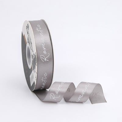 (2.5cm x Dài 45 mét) Cuộn Ruy Băng Lụa Chữ ROMANTIC đủ màu làm nơ, bó hoa, trang trí gói quà tặng siêu sang