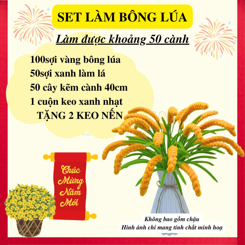 Set Nguyên Liệu Làm Hoa Mai, Hoa Đào, Hoa Sen, Cành Quýt
