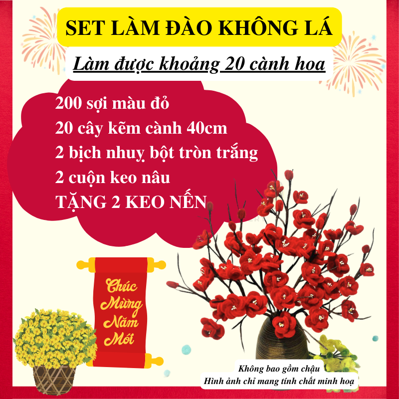 Set Nguyên Liệu Làm Hoa Mai, Hoa Đào, Hoa Sen, Cành Quýt