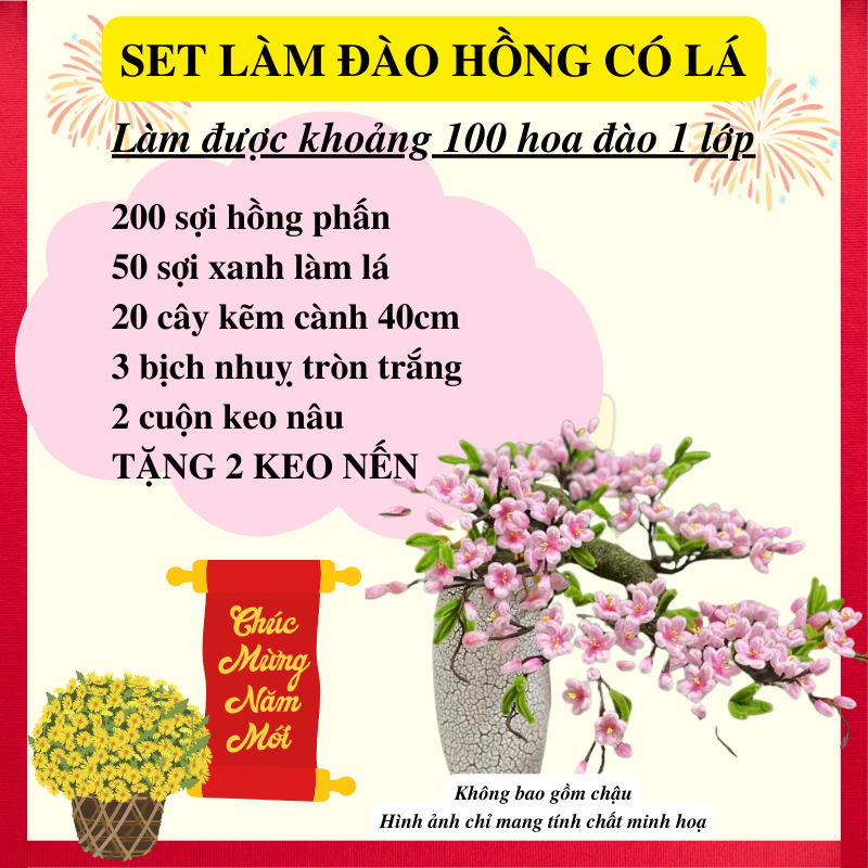 Set Nguyên Liệu Làm Hoa Mai, Hoa Đào, Hoa Sen, Cành Quýt