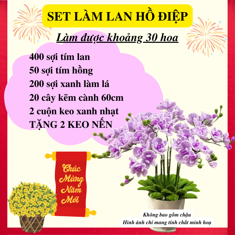 Set Nguyên Liệu Làm Hoa Mai, Hoa Đào, Hoa Sen, Cành Quýt