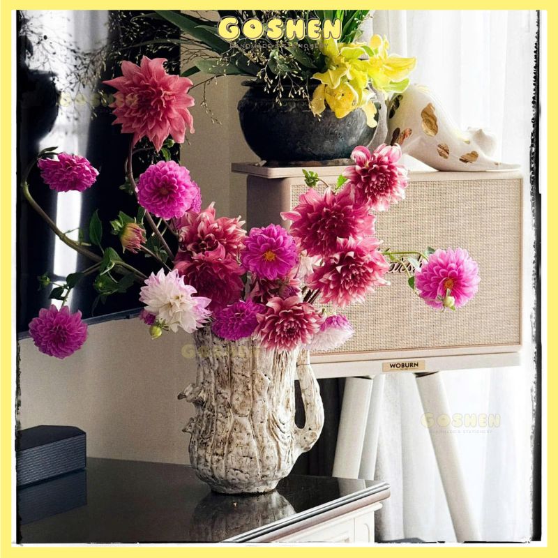 Hoa Thược Dược Bằng Vải Dùng Trang Trí, Decor, Làm Giỏ Quà, Tháp Bánh Nước