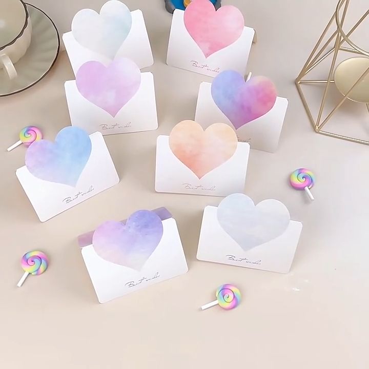 Thiệp Mini Trái Tim Đáng Yêu Ghi Lời Nhắn, Chúc Mừng