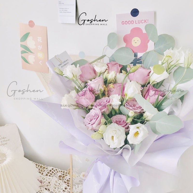 (58cm x 58cm) Giấy Bóng Mờ Trơn. Gói Hoa Gói Quà Dày Dặn