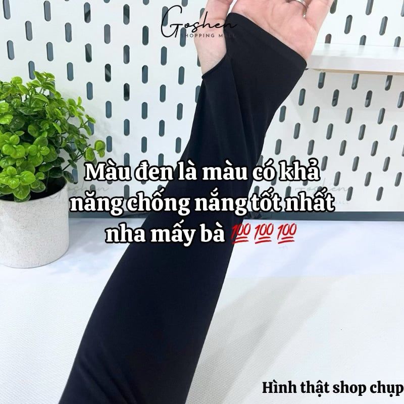 Găng Tay Chống Nắng, Ống Tay Chống Nắng UPF50+ Vải Dày Mịn Mát