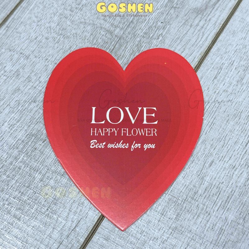 (6x6cm) Banner Trái Tím Trang Trí Bó Hoa, Bánh Kem Sinh Nhật, Ngày Kỉ Niệm,Ngày Lễ 8/3, Valentine.