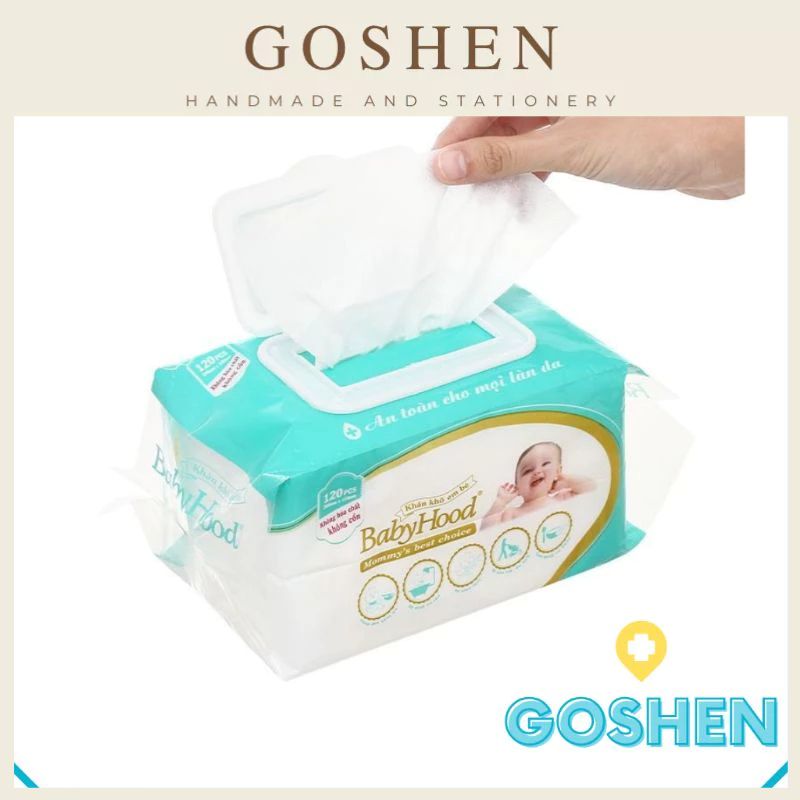 Khăn Khô Em Bé BabyHood 120 miếng