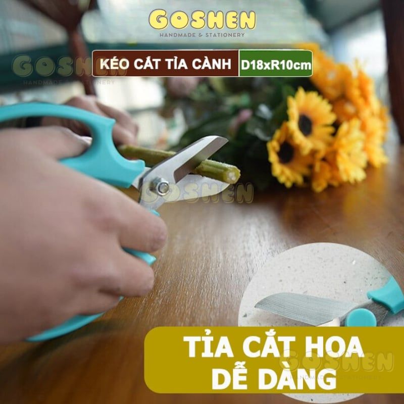 (18x10cm) Kéo Cắt Cành, Dụng Cụ Làm Vườn, Tối Ưu Giảm Lực Tay, Màu Sắc Hiện Đại, Dễ Sử Dụng Cắt Tỉa Hoa