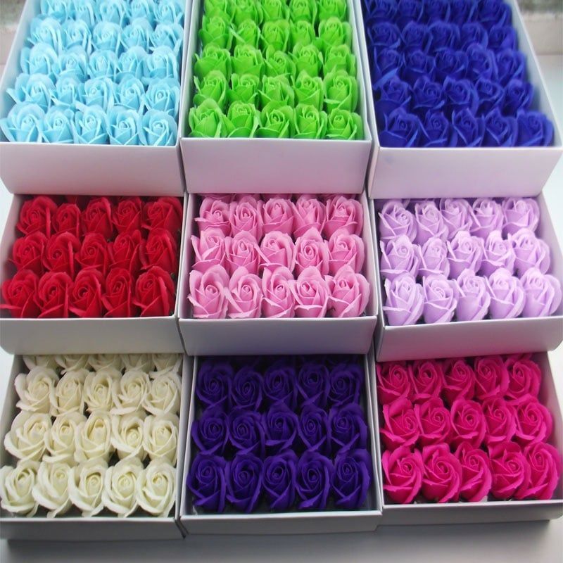 (Lẻ Đầu Bông) Hoa Hồng Sáp Thơm 3 Lớp Cao Cấp Nhiều Màu Sắc