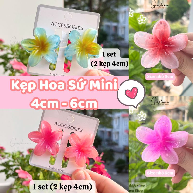 (Nhỏ) Kẹp Hoa Sứ Mini 4cm, 6cm, Kẹp Mái, Kẹp Một Bên Tóc