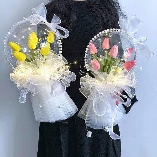 (28cm x Dài 4.5 Mét) Giấy Voan Gói Hoa Viền Ngọc 28cm Sóng Sợi Ren Lưới Bó Hoa Tiệc Quà Tặng
