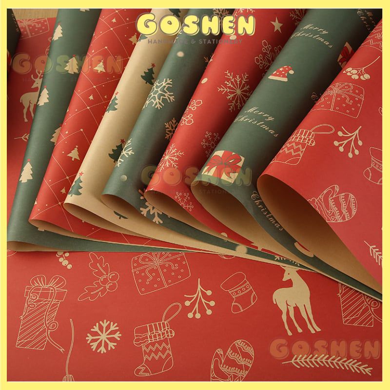 Giấy Gói Hoa, Giấy Gói Quà Hoạ Tiết Noel Cao Cấp, Dày Dặn