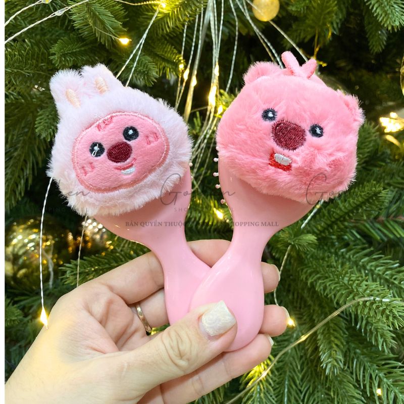 Gương Lược Tròn Mini Charm Hoạt Hình Cute