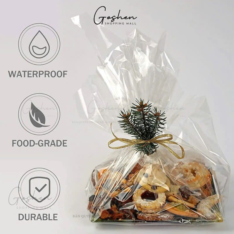 (50cm x 50cm) Giấy Bóng Kiếng Trong Suốt Gói Hoa, Quà, Trái Cây. Kích Thước