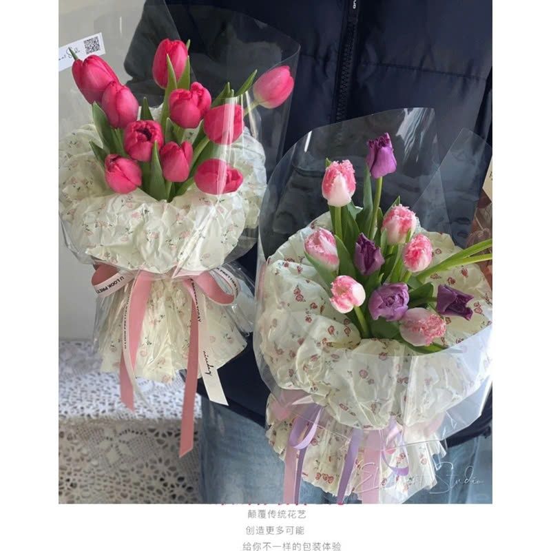 (50cm x 70cm - Khổ Lớn) Giấy Nến Hoạ Tiết Hoa Trang Trí Hộp Quà